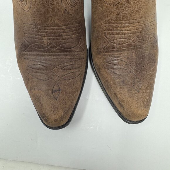 Joe Sanchez Brown Leather Ankle Cowboy Boots EU 37 - Picture 7 of 8